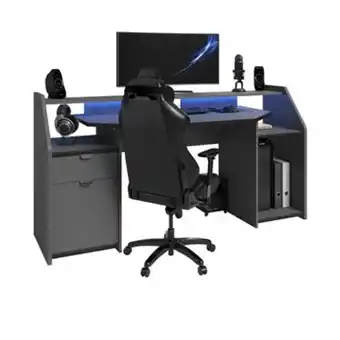 BUT Bureau gamer led darkuss gris noir offre