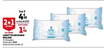Auchan Lingettes recharge biolane offre