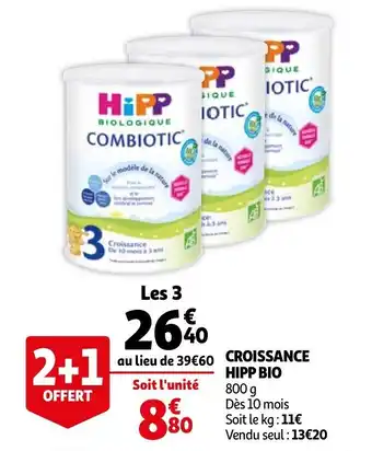 Auchan Croissance hipp bio offre