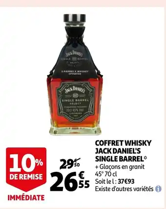 Auchan Coffret whisky jack daniel's single barrel offre