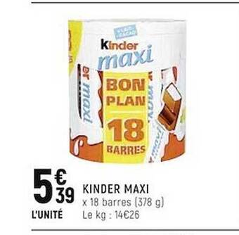 Spar Kinder Maxi offre