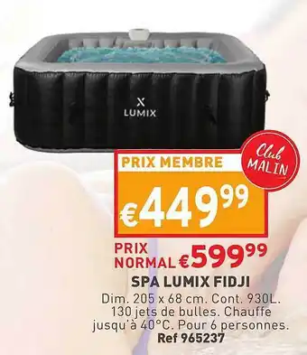 Trafic Spa Lumix Fidji offre