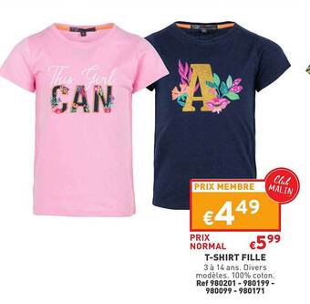 Trafic T-shirt Fille offre