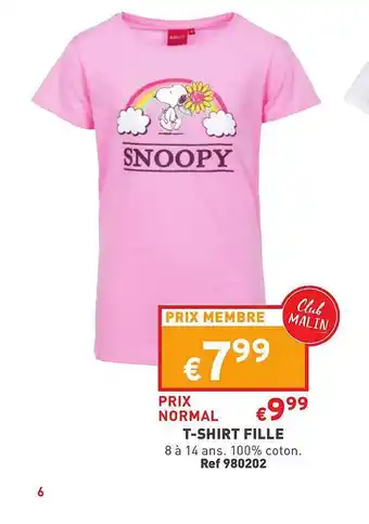 Trafic T-shirt Fille offre