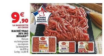 Super U Haché Vrac 20% Mg Bigard offre
