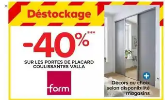 Castorama Portes De Placard Coulissantes Valla Form offre