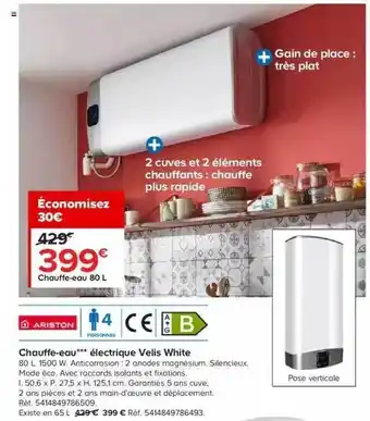 Castorama Chauffe-eau 80l Ariston offre