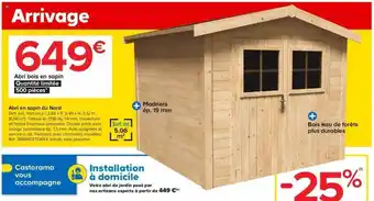 Castorama Abri Bois En Sapin offre