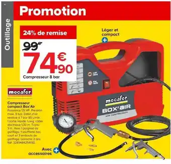 Castorama Compresseur 8 Bar Mecafer offre