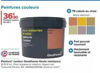 Castorama Peiture Couleur 2,5l Goodhome Haute Résistance offre