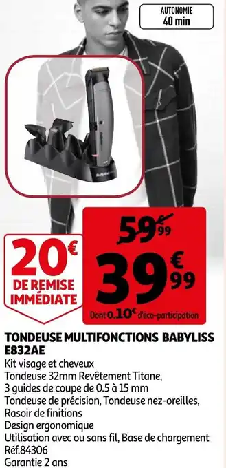 Auchan Tondeuse Multifonctions Babyliss offre