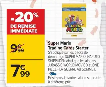 Carrefour Super mario trading cards starter offre
