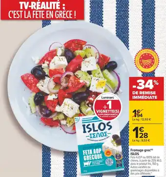 Carrefour Islos fromage grec offre