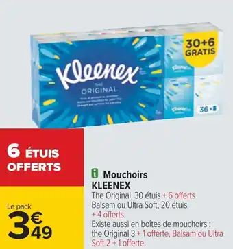 Carrefour Kleenex mouchoirs offre