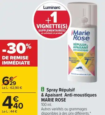 Carrefour Marie rose spray répulsif & apaisant anti-moustiques offre