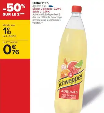 Carrefour Schweppes schweppes offre