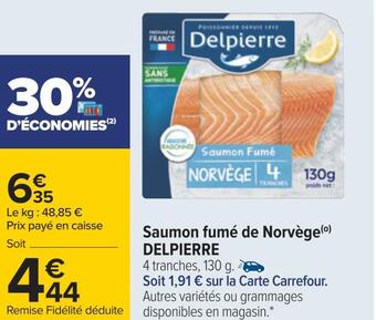 Carrefour Delpierre saumon fumé de norvège offre