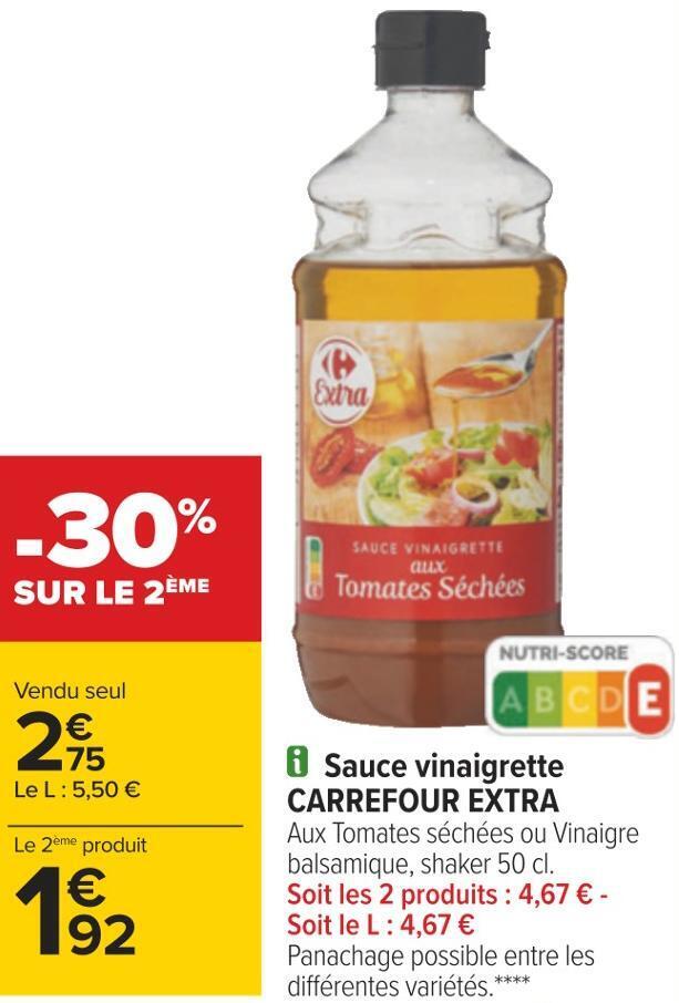 Promo Carrefour extra sauce vinaigrette chez Carrefour