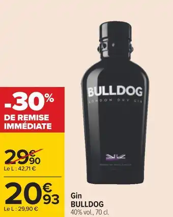 Carrefour Bulldog gin offre