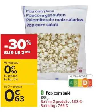 Pop corn salé