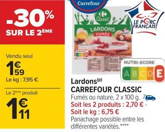 Carrefour Carrefour classic lardons offre