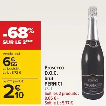 Carrefour Pernici prosecco d.o.c. brut offre