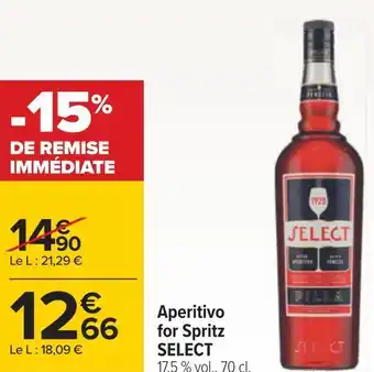 Carrefour Select aperitivo for spritz offre