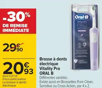 Carrefour Oral-b brosse à dents électrique vitality pro offre