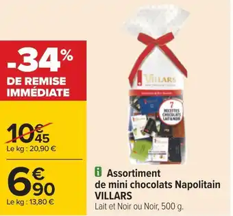 Carrefour Villars assortiment de mini chocolats napolitain offre