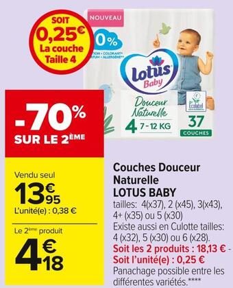 Carrefour Market Lotus baby couches douceur naturelle offre