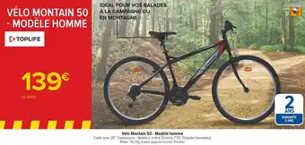 Carrefour Toplife vélo montain 50 - modèle homme offre