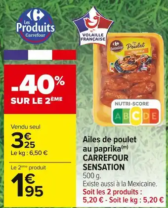 Carrefour Market Carrefour sensation ailes de poulet au paprika offre