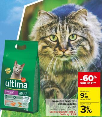 Carrefour Market Ultima croquettes pour chats stérilisés adultes offre