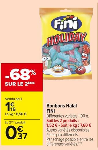 Carrefour Market Fini bonbons halal offre