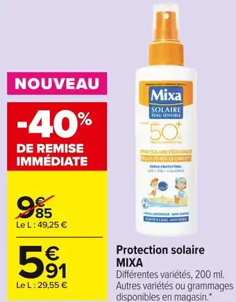 Carrefour Market Mixa protection solaire offre