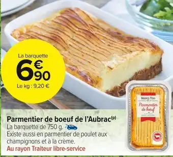 Carrefour Market Maison tino parmentier de boeuf de l’aubrac offre