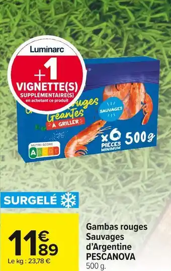Pescanova gambas rouges sauvages dâargentine