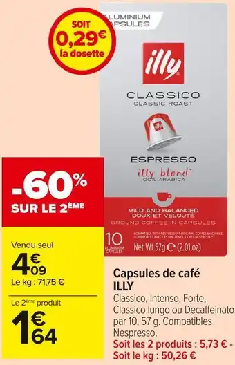 Carrefour Market Illy capsules de café offre