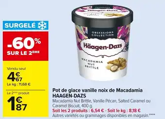 Carrefour Market Haagen-dazs pot de glace vanille noix de macadamia offre