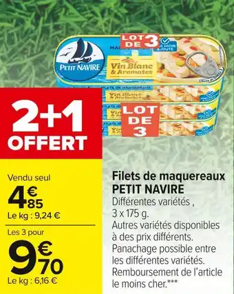 Carrefour Market Petit navire filets de maquereaux offre