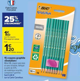 Bic 15 crayons graphite evolution