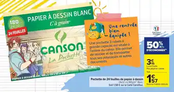 Carrefour Market Pochette de 24 feuilles de papier à dessin offre