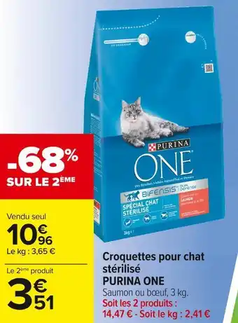 Carrefour Market Purina one croquettes pour chat stérilisé offre