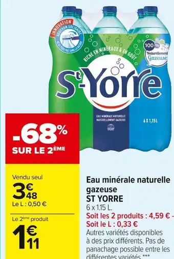 Carrefour Market St yorre eau minérale naturelle gazeuse offre