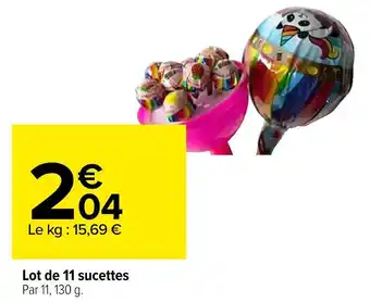 Lot de 11 sucettes