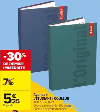Carrefour Market Agenda l’etudiant couleur offre