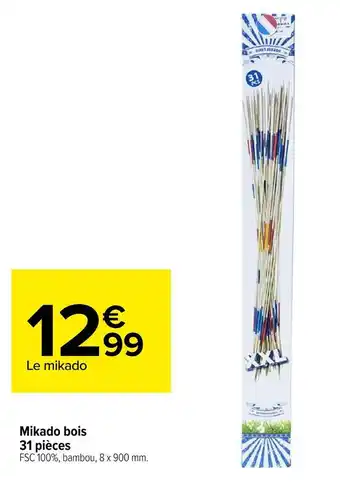 Carrefour Mikado mikado bois 31 pièces offre