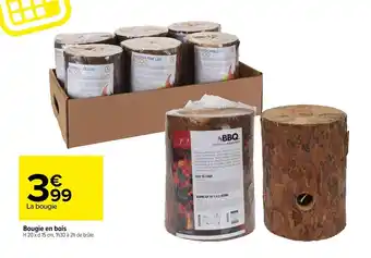 Carrefour Bougie en bois offre