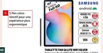 Auchan Tablette Tab S6 Lite Wifi Silver offre