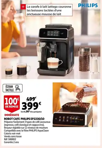 Auchan Robot Cafe Philips EP2230/10 offre